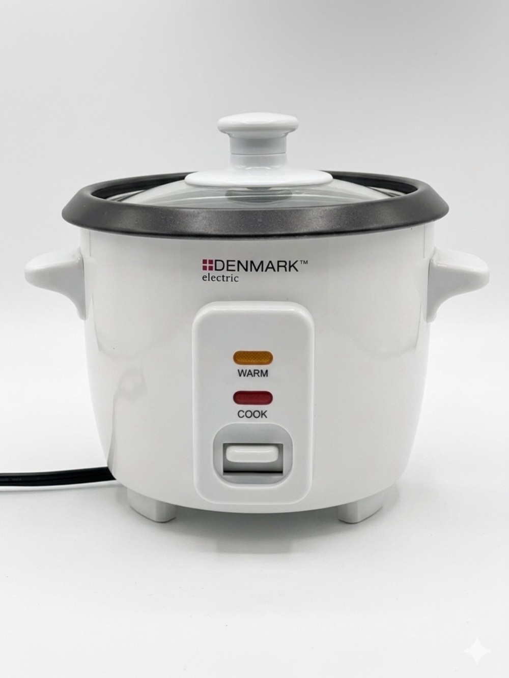 DENMARK 4 Cup Rice Cooker White Glass Lid Excellent Condition 4000353426
